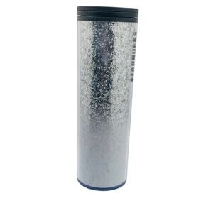 Starbucks White Glitter Tumbler - Holiday 2019 - Silver Sparkles Twist Top 16 oz
